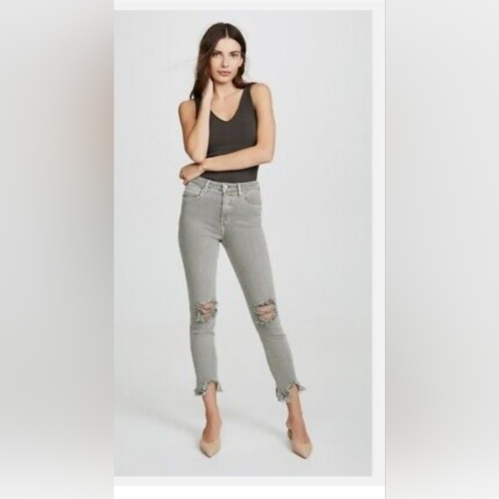 L'AGENCE High Line Vineyard Skinny High Rise Jeans, Size 26, Vineyard/Grey.